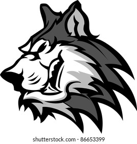 Husky Dog Head Graphic Team Mascot Vector Image