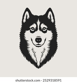 Husky Dog Head Vector Design