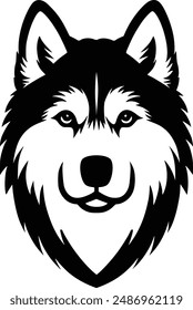 Husky dog head vector graphic