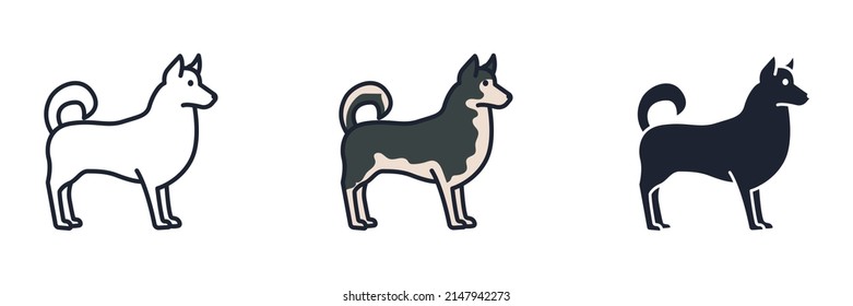 Husky Dog Icon Symbol Template For Graphic And Web Design Collection Logo Vector Illustration