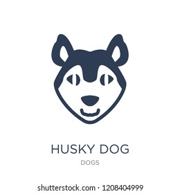 Husky dog icon. Trendy flat vector Husky dog icon on white background from dogs collection, vector illustration can be use for web and mobile, eps10