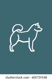 Husky dog icon, Vector