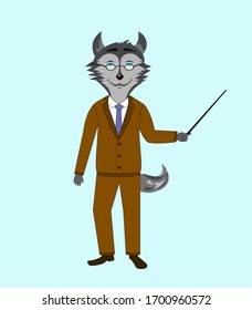 Husky dog ​​character isolated vector profession teacher