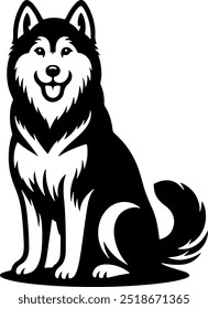 Husky Dog Silhouette Vector Art for Professional Designs, Prints, and Logos