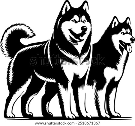 Husky Dog Silhouette Vector Art for Professional Designs, Prints, and Logos