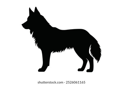 Husky Dog Silhouette Vector, Husky Black Clipart isolated on a white background