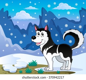 Husky dog theme image 2 - eps10 vector illustration.