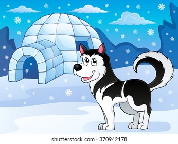 Husky dog theme image 3 - eps10 vector illustration.