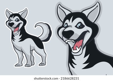 husky dog vector illustration cartoon style