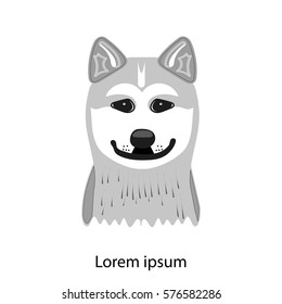 husky dog vector with tilak
