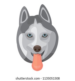 Husky dog or wolf with tongue out cartoon cute design vector