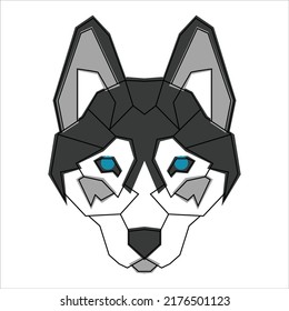 Husky face lineart for print or logo
