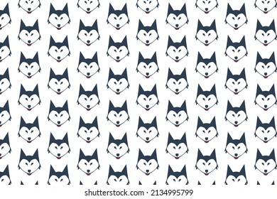 Husky Face Pattern Design And Background Art