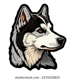 Husky Flat Icon Isolated On White Background