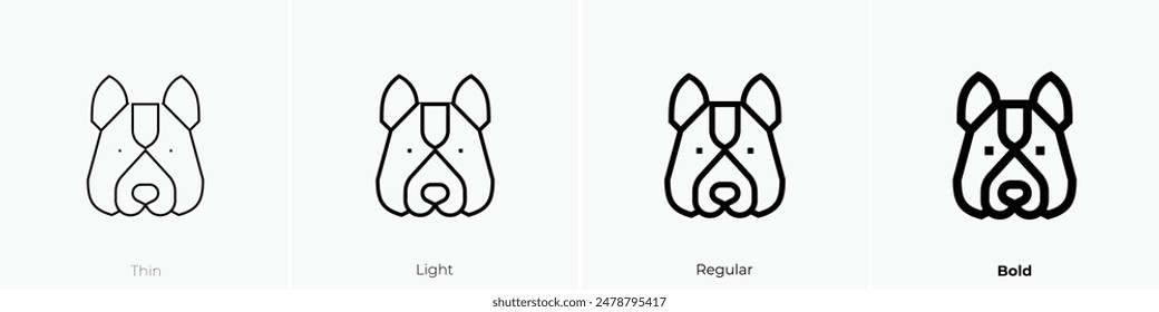 husky icon. Thin, Light Regular And Bold style design isolated on white background