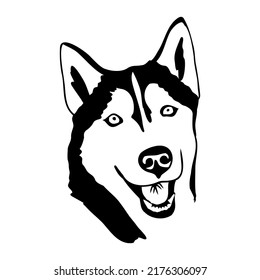 Husky Isolated On White Background Stencil Stock Vector (Royalty Free ...