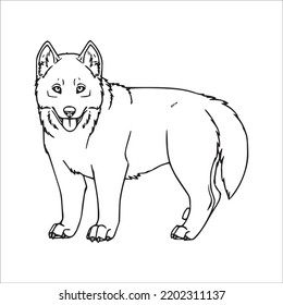 Husky line art, Husky line drawing, Husky outline drawing,Husky illustrations