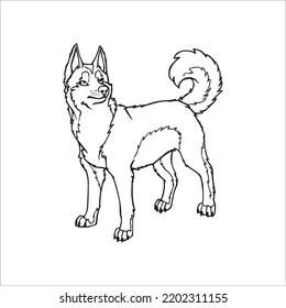 Husky line art, Husky line drawing, Husky outline drawing,Husky illustrations