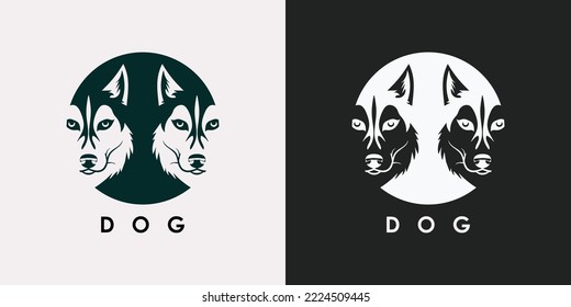 husky logo design creative concept
