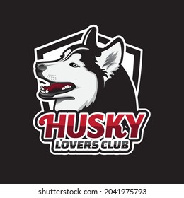 Husky Lovers Club Mascot Logo Design