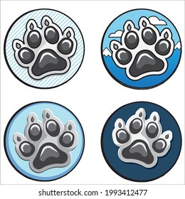 Husky paw footprint dog logo