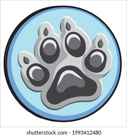 Husky paw footprint dog logo