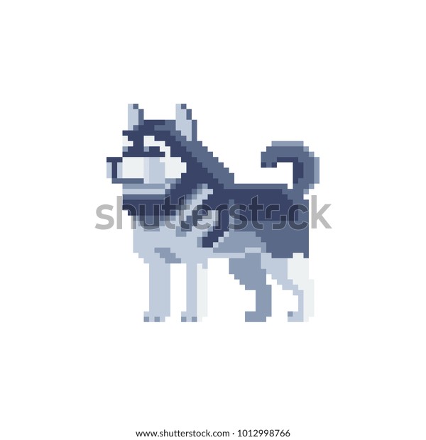 Image Vectorielle De Stock De Husky Pixel Art Dog Character