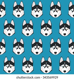 Husky seamless pattern background