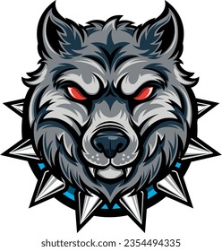 Husky siberiano head mascot vector print