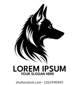 Husky silhouette, logo style vector illustration