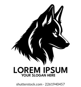 Silueta Husky, ilustración vectorial de estilo logo