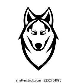 Husky silhouette logo symbol design illustration. Clean logo mark design. Illustration for personal or commercial business branding.