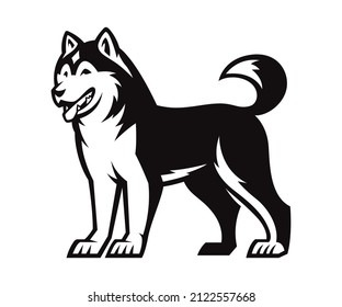 Husky Vector Logo, sports emblem