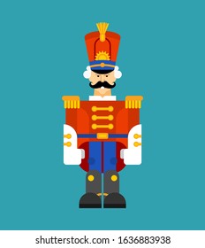 Hussar soldier retro. Guardsman with mustache. vector illustration