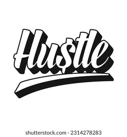 Hustle Black And White Text Effect