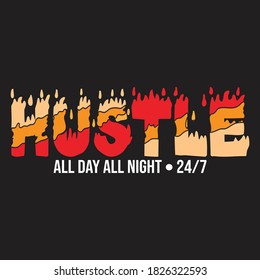 hustle day and night typography design