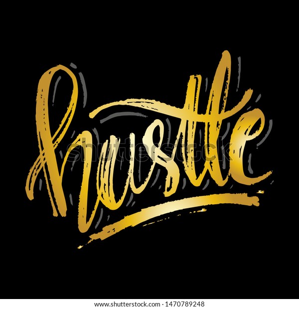 Hustle Hand Lettering Phrase Poster Banner Stock Vector (Royalty Free ...