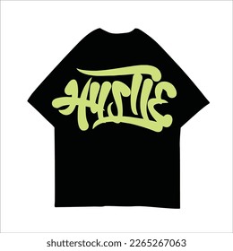 Hustle Handlettering text Vector Illustration, Streetwear, Typography,Graffiti, poster, on white backgroun