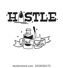 hustle logo inspirational citações positivas, motivacional, tipografia, design de letras