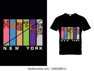 Hustle New York Retro T-Shirt Design