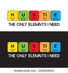 hustle periodic table design typography