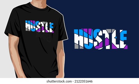 Hustle typography cracking t-shirt design