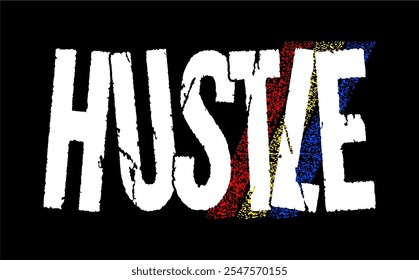 hustle typography design vector for print t shirt