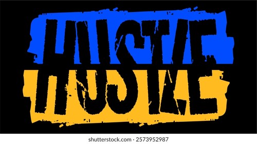 hustle typography design vector for print t shirt