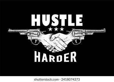 hustle typography vector for print t shirt