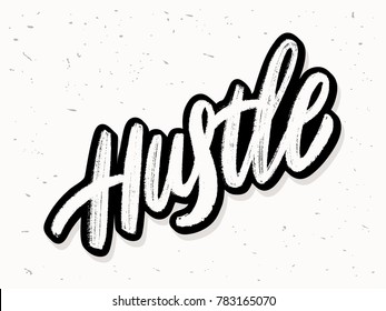 Hustle. Vector Lettering.