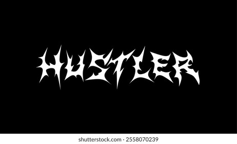 Hustler text typography with sharp abstract shapes. Vector design for t-shirt print clothing and more