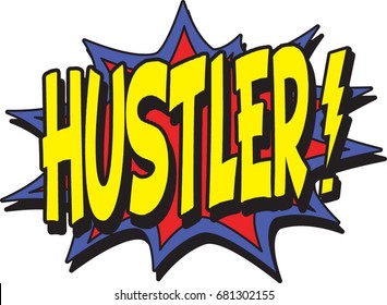 hustler typographic illustration