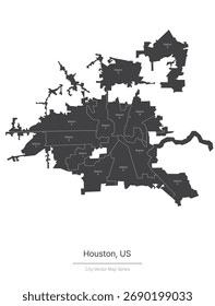 Huston Map. vector map of city in the US.

