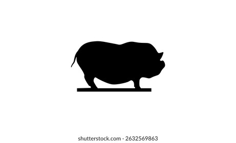 Husumer or Danish Protest pig, black isolated silhouette